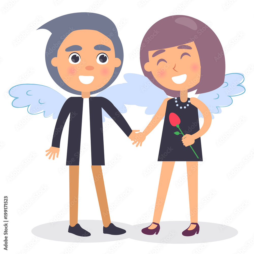 Teenager Couple in Evening Dress at Valentines Day Teenager Couple in Evening Dress at Valentines Day