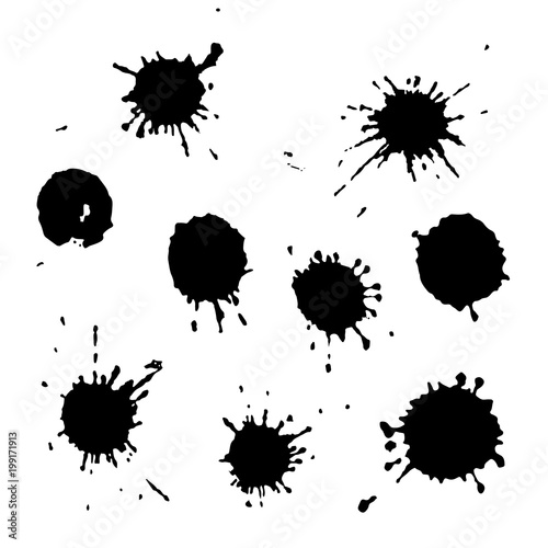 Vector paint splatters.Paint splashes set