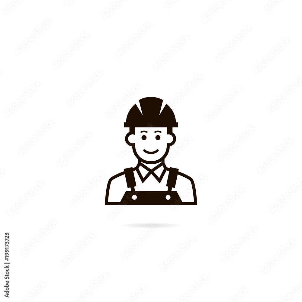 Industrial worker icon. A man in a helmet. Vector avatar. Industrial worker icon. A man in a helmet. Vector avatar.