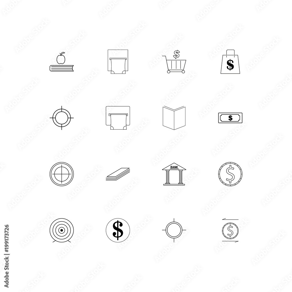 Banking, Finance And Money simple linear icons set. Outlined vector icons Banking, Finance And Money simple linear icons set. Outlined vector icons