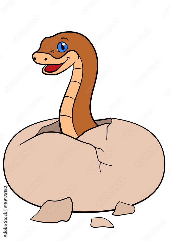 Cartoon animals. Little cute baby viper in the egg. Cartoon animals. Little cute baby viper in the egg.
