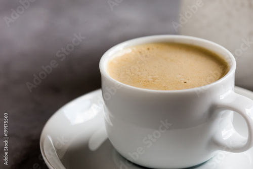 Fresh cappuccino, traditional espresso coffee drink with milk
