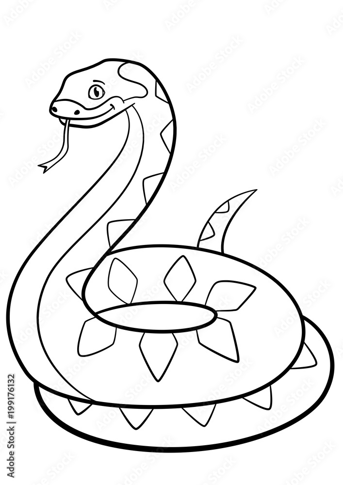 Coloring pages. Little cute viper smiles. Coloring pages. Little cute viper smiles.