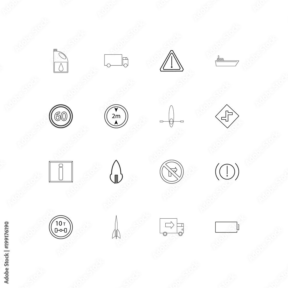 Cars And Transportation simple linear icons set. Outlined vector icons Cars And Transportation simple linear icons set. Outlined vector icons