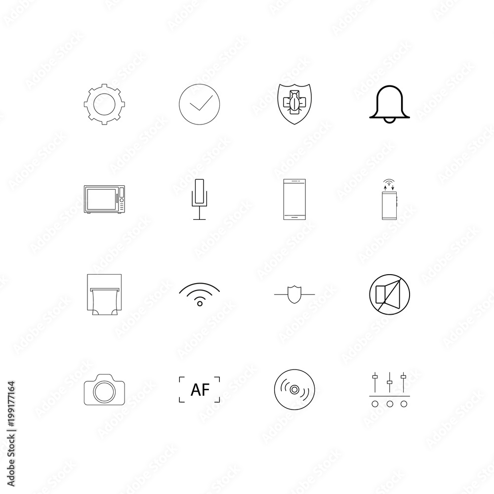 Devices simple linear icons set. Outlined vector icons Devices simple linear icons set. Outlined vector icons