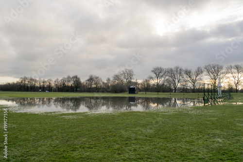 Cricket Pitch And Rugby Club Field Flooded 3rd April 2018 Wath Upon Dearne, Rotherham