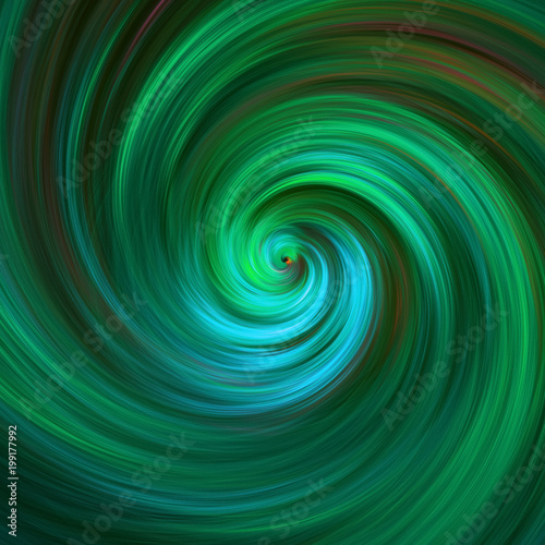 Fantastic swirl. Abstract green and blue texture. Fractal background. Fantasy digital art. 3D rendering.