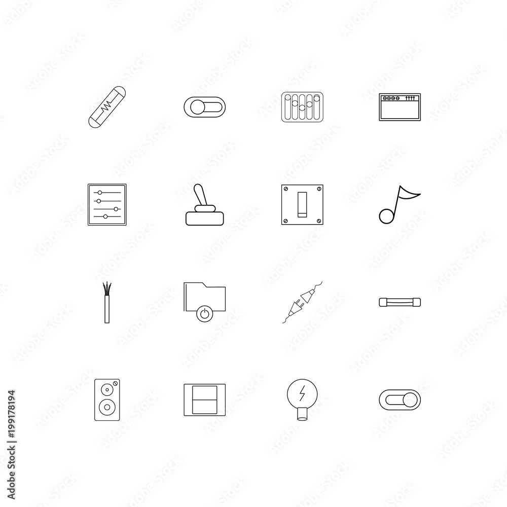 Electrical simple linear icons set. Outlined vector icons Electrical simple linear icons set. Outlined vector icons