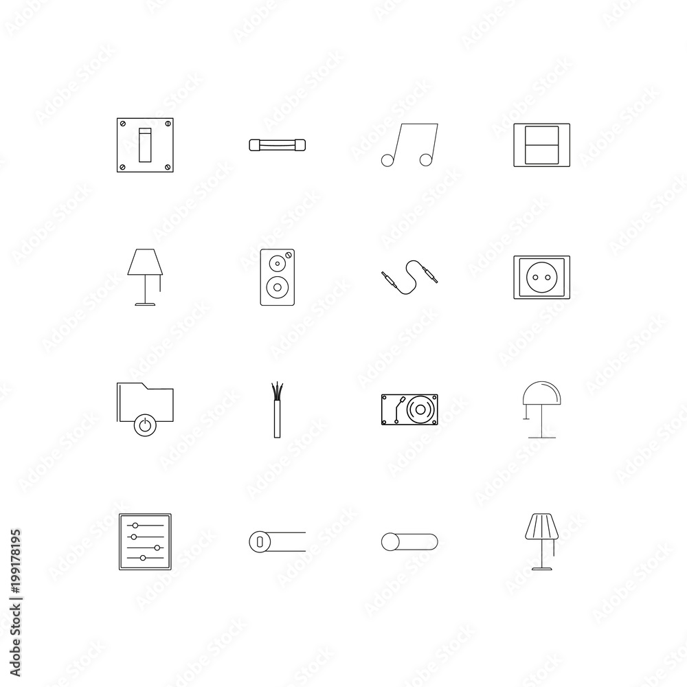 Electrical simple linear icons set. Outlined vector icons Electrical simple linear icons set. Outlined vector icons