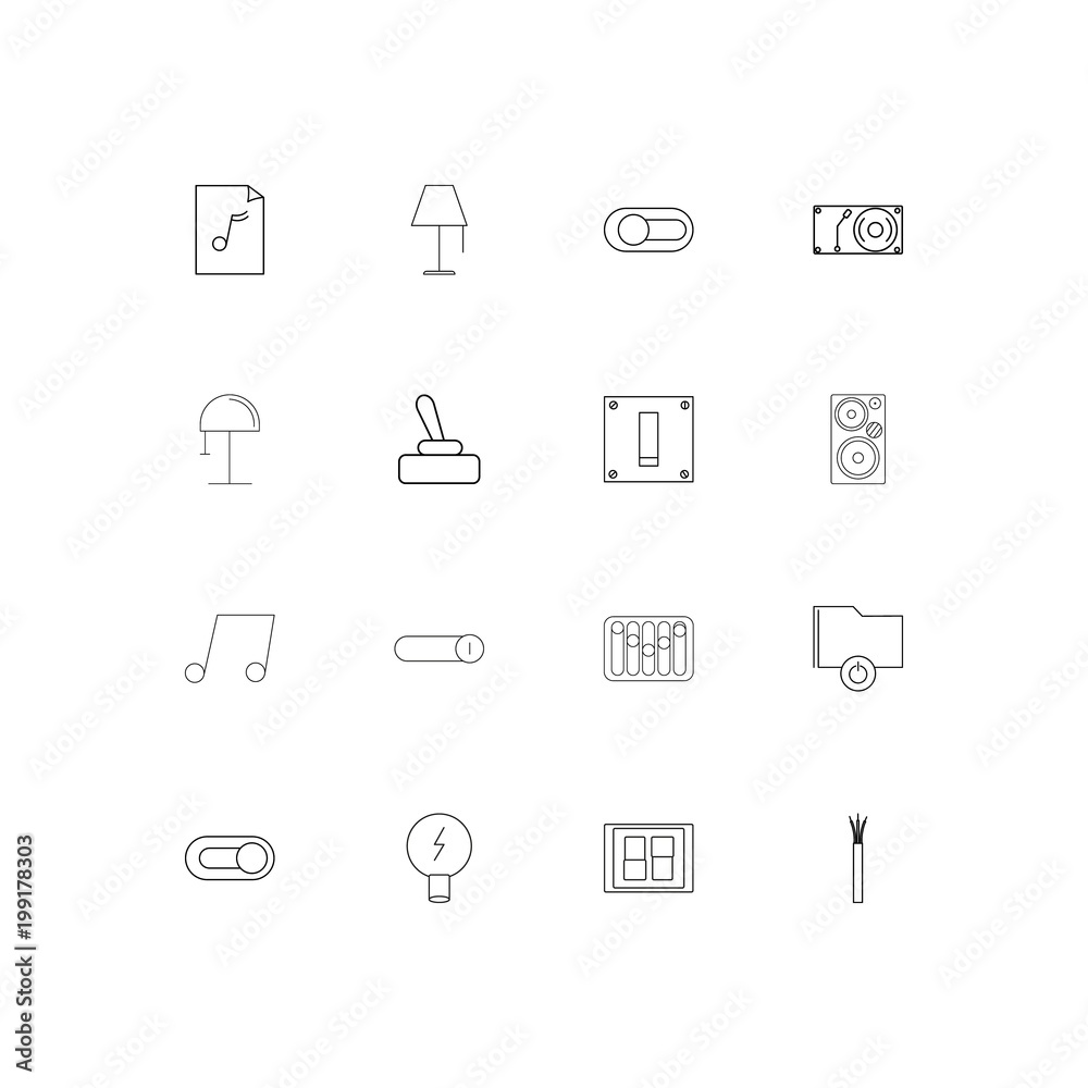 Electrical simple linear icons set. Outlined vector icons Electrical simple linear icons set. Outlined vector icons
