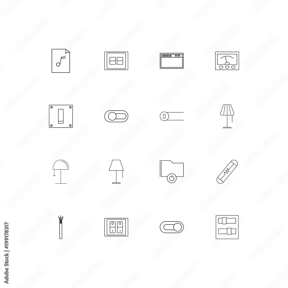 Electrical simple linear icons set. Outlined vector icons Electrical simple linear icons set. Outlined vector icons