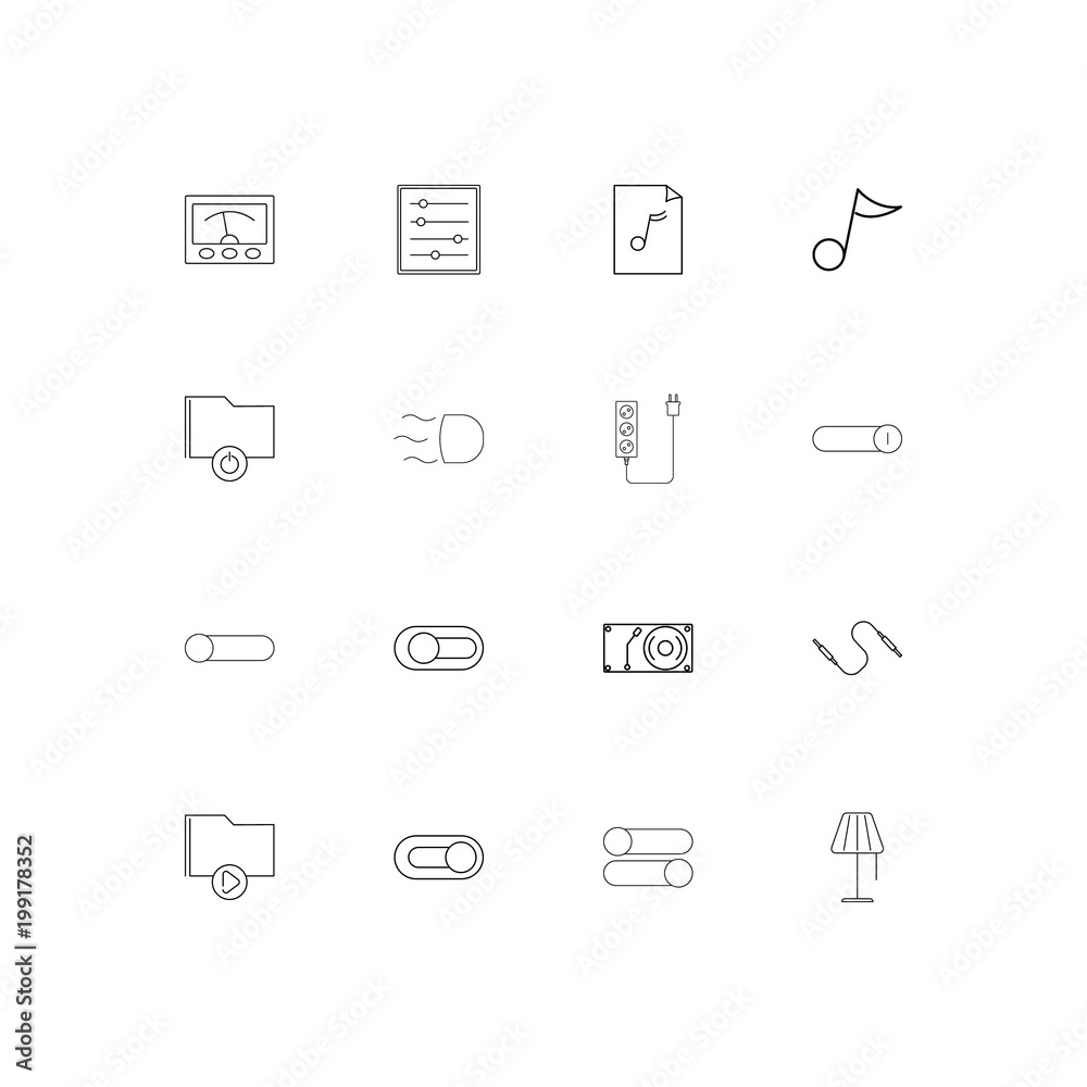 Electrical simple linear icons set. Outlined vector icons Electrical simple linear icons set. Outlined vector icons
