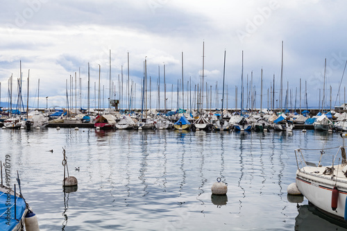 Private yachts in Lausanne's harbor