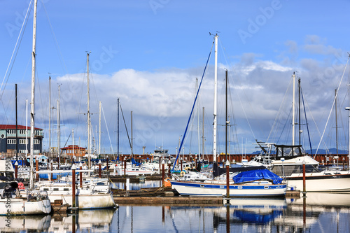 Boats in a marina in Oregon. © Gregory Johnston