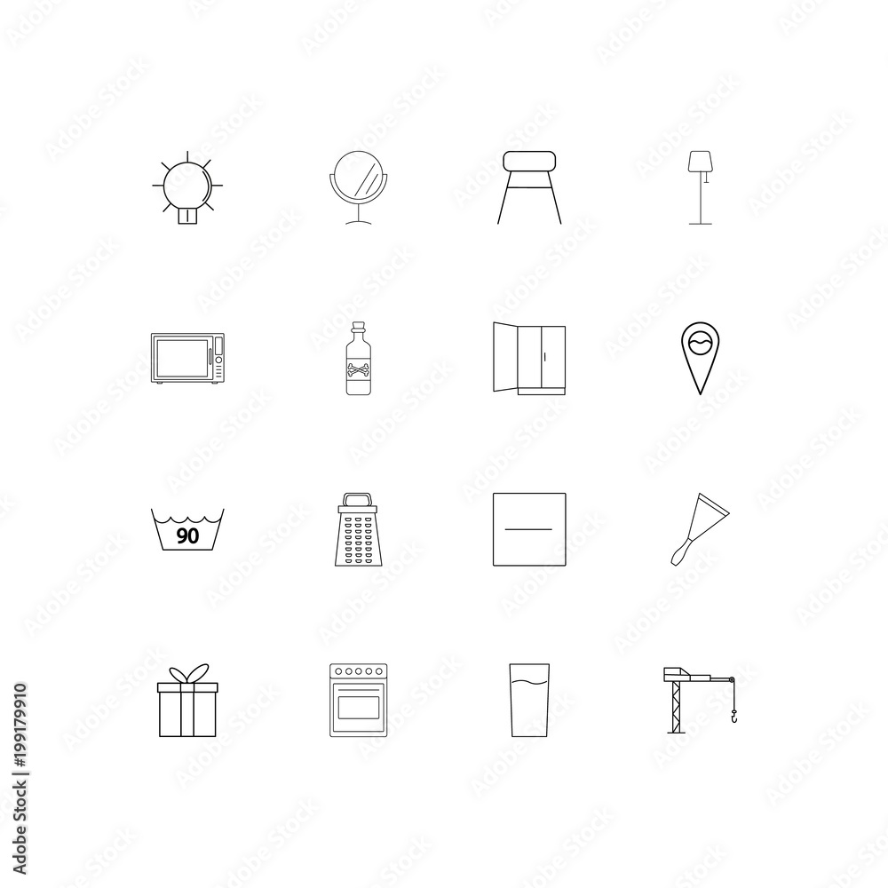 Home Appliances And Equipment simple linear icons set. Outlined vector icons Home Appliances And Equipment simple linear icons set. Outlined vector icons