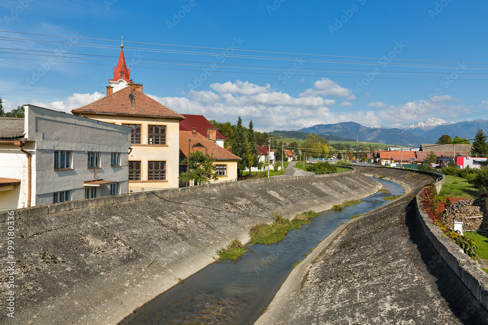 Liptovsky Trnovec village center in Slovakia.