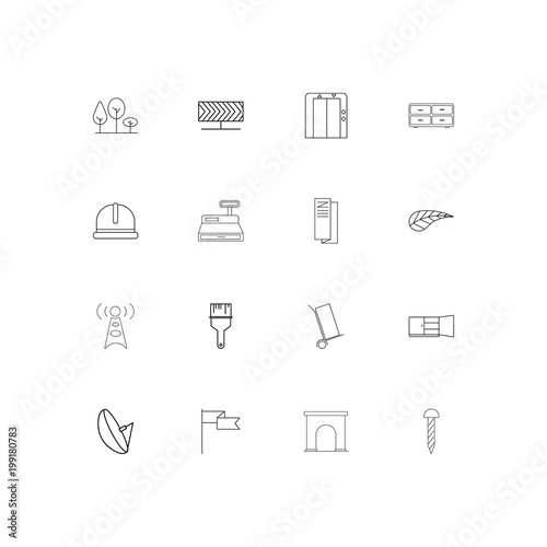 Industry simple linear icons set. Outlined vector icons