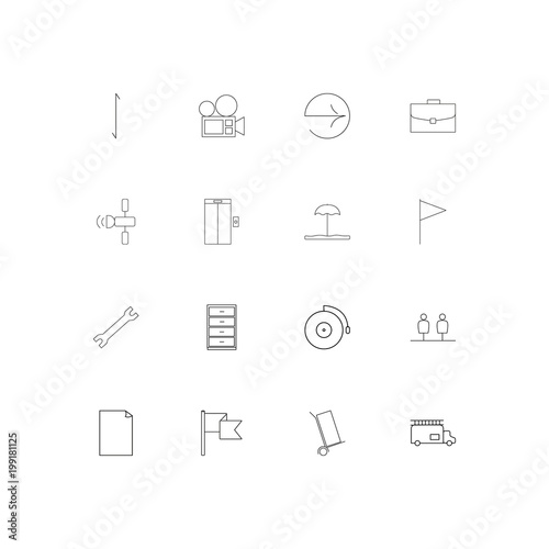 Industry simple linear icons set. Outlined vector icons
