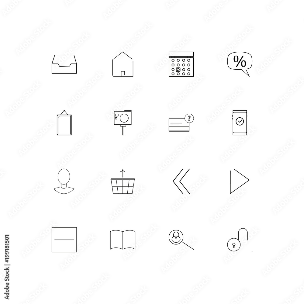 Interface simple linear icons set. Outlined vector icons Interface simple linear icons set. Outlined vector icons