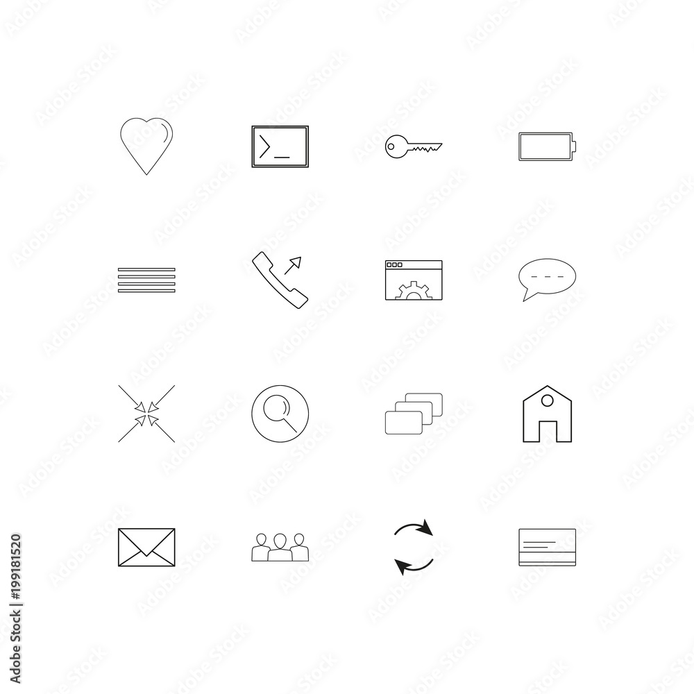 Interface simple linear icons set. Outlined vector icons Interface simple linear icons set. Outlined vector icons