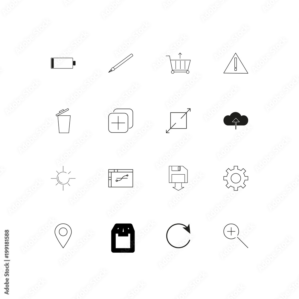 Interface simple linear icons set. Outlined vector icons Interface simple linear icons set. Outlined vector icons