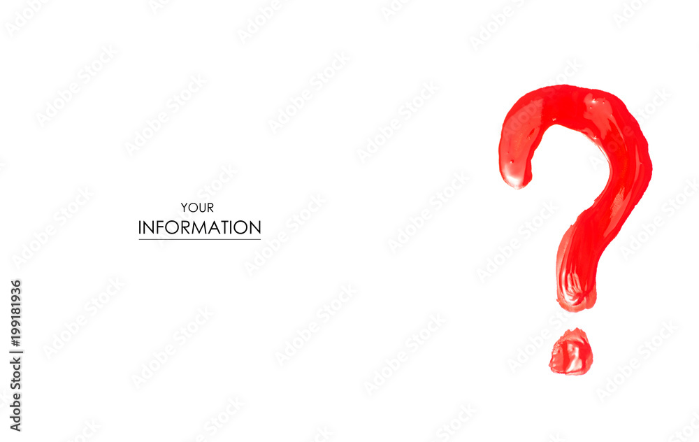 Question mark with red paint pattern Question mark with red paint pattern