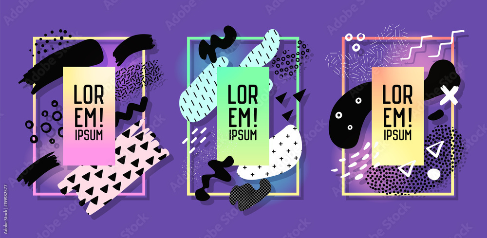 Futuristic Frames with Abstract Geometric Elements. Modern Art Graphics for Flyers, Posters, Banners, Placards, Brochures with Place for Text. Vector illustration Futuristic Frames with Abstract Geometric Elements. Modern Art Graphics for Flyers, Posters, Banners, Placards, Brochures with Place for Text. Vector illustration