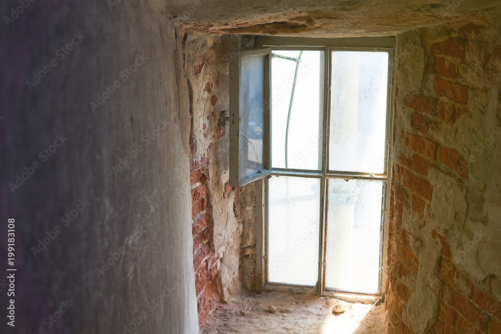 Bright window in the dungeon or in the bunker Bright window in the dungeon or in the bunker