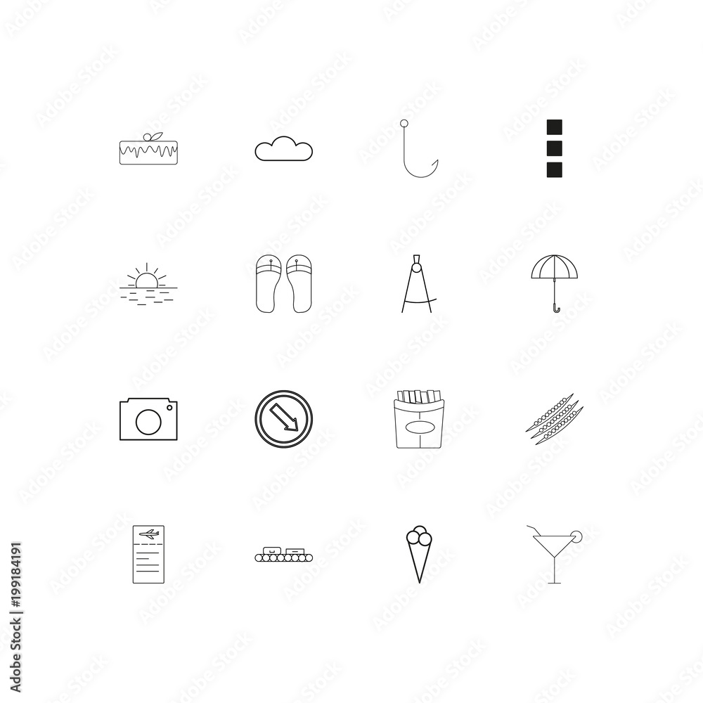 Travel simple linear icons set. Outlined vector icons Travel simple linear icons set. Outlined vector icons