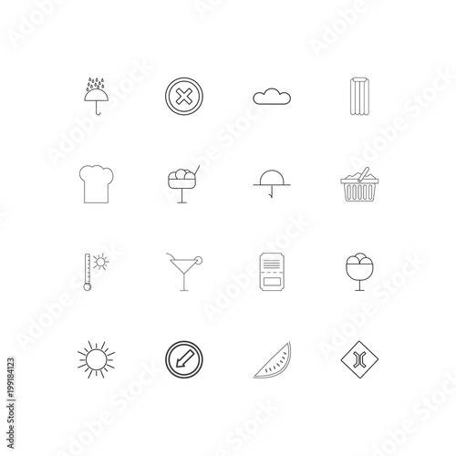 Fototapeta Naklejka Na Ścianę i Meble -  Travel simple linear icons set. Outlined vector icons