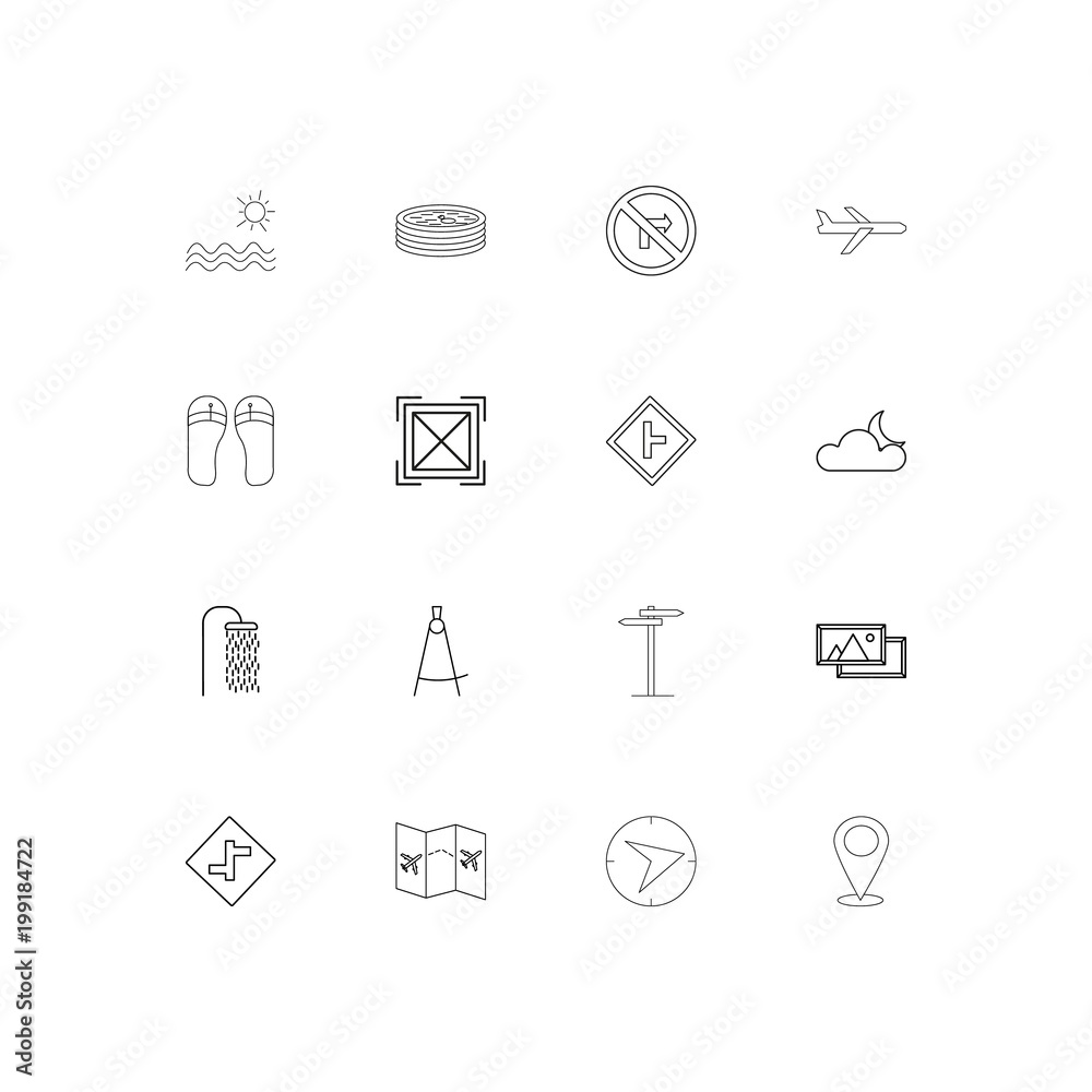 Travel simple linear icons set. Outlined vector icons Travel simple linear icons set. Outlined vector icons