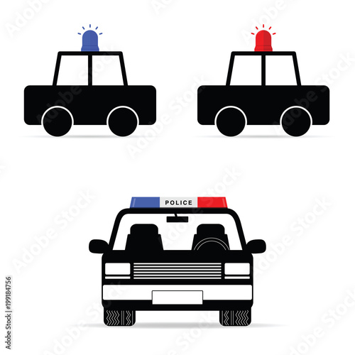 police car set illustration