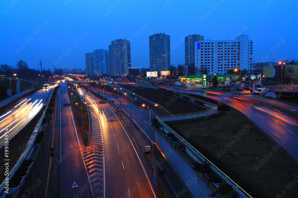 Obraz premium Highway in Katowice, Silesia, Poland