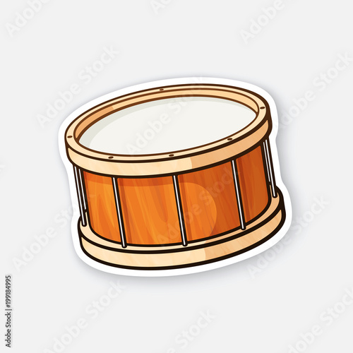 Sticker of classic wooden drum photo