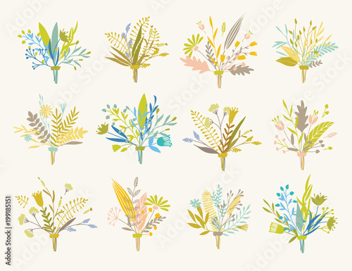 Vector floral bouquets.