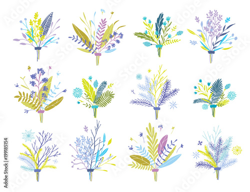 Vector floral bouquets.