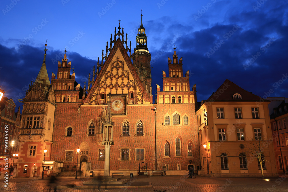 The historic Town Hall of Wroclaw in Silesia, Poland