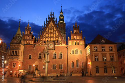 The historic Town Hall of Wroclaw in Silesia  Poland