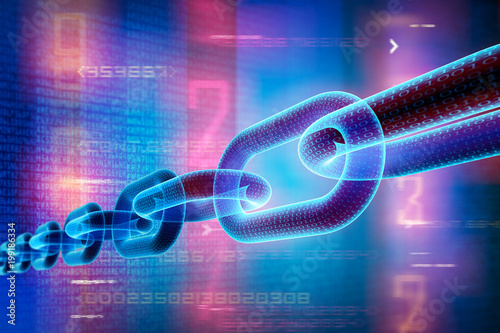 Obraz na plátně Block Chain - Digitaler Code - Transfer - Network 3