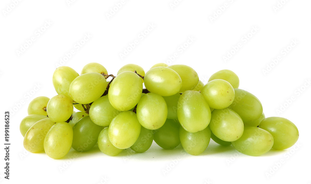 Fresh green grapes isolated on white background, bunch of grapes. Vegetarian Concept, Organic Vitamins. Organic and Benefit Fruit. Fresh green grapes isolated on white background, bunch of grapes. Vegetarian Concept, Organic Vitamins. Organic and Benefit Fruit.