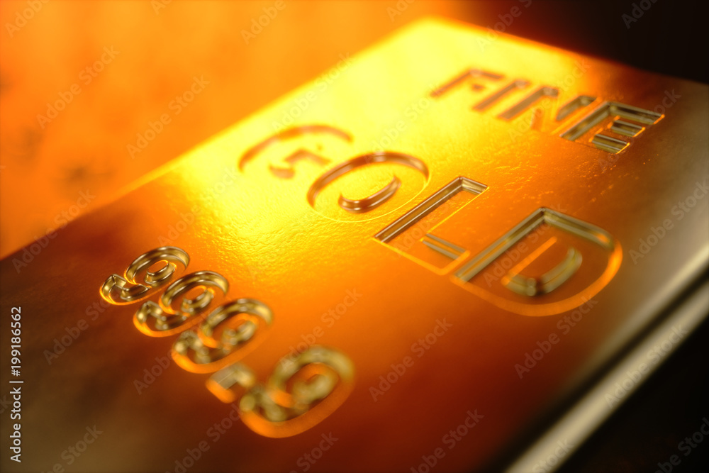 3D illustration close-up Gold Bars, weight of Gold Bars 1000 grams Concept of wealth and reserve. Concept of success in business and finance