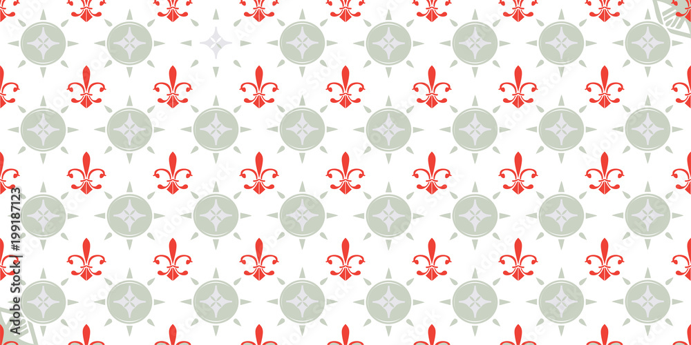Fleur de lis or Fleur de luce seamless pattern: french lily wallpaper, cover or background.
