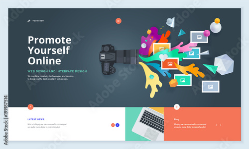 Effective website template design. Modern flat design vector illustration concept of web page design for website and mobile website development. Easy to edit and customize.