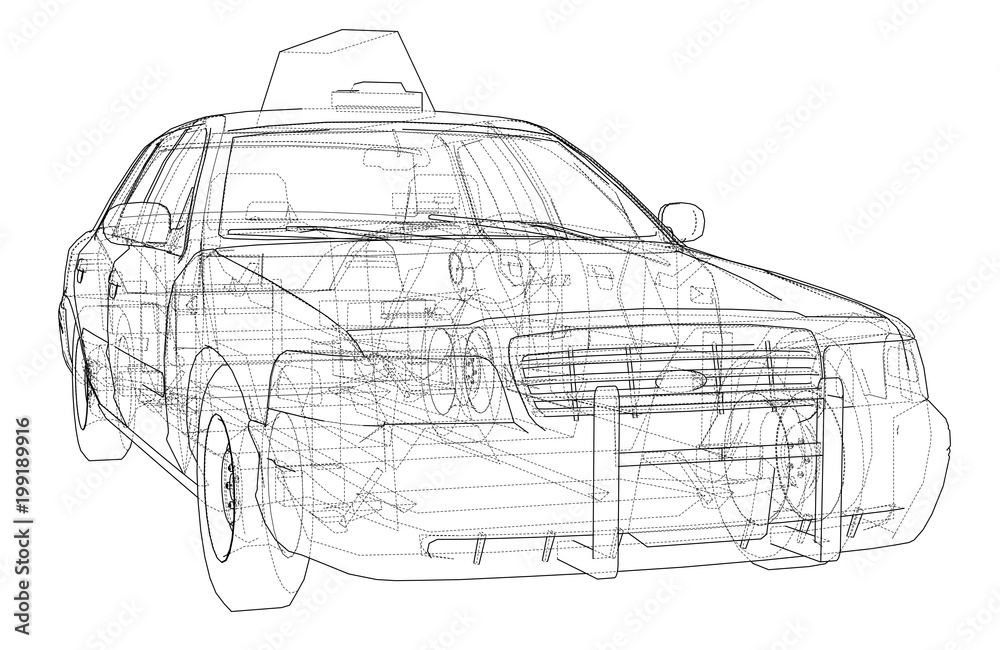Taxi outline drawing