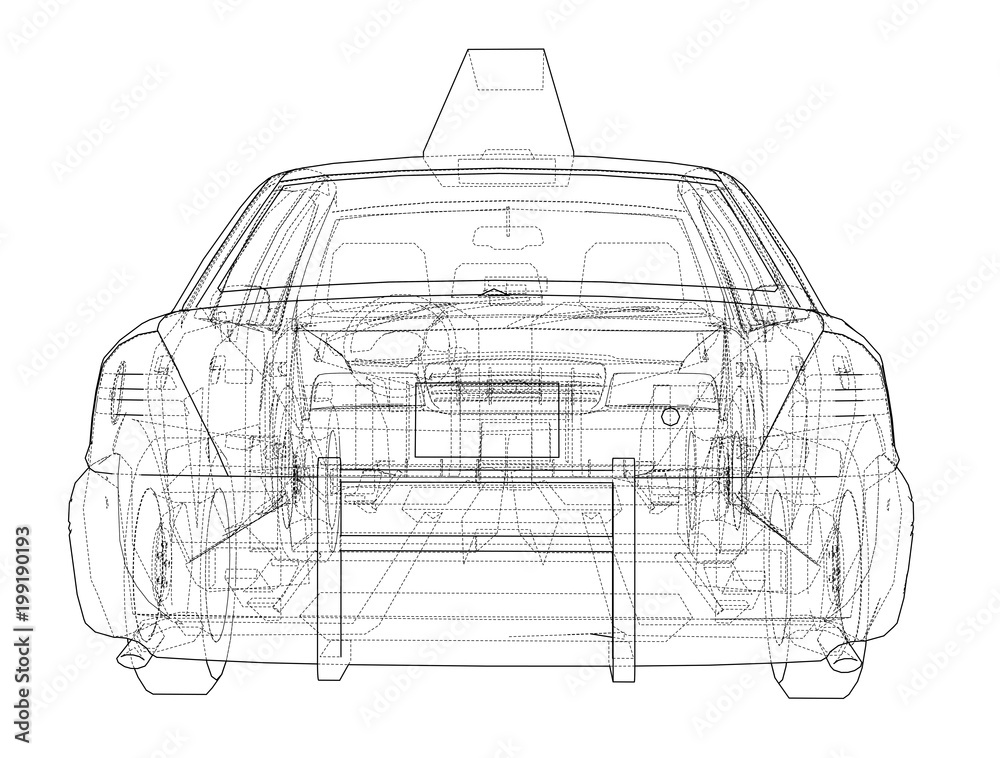 Taxi outline drawing