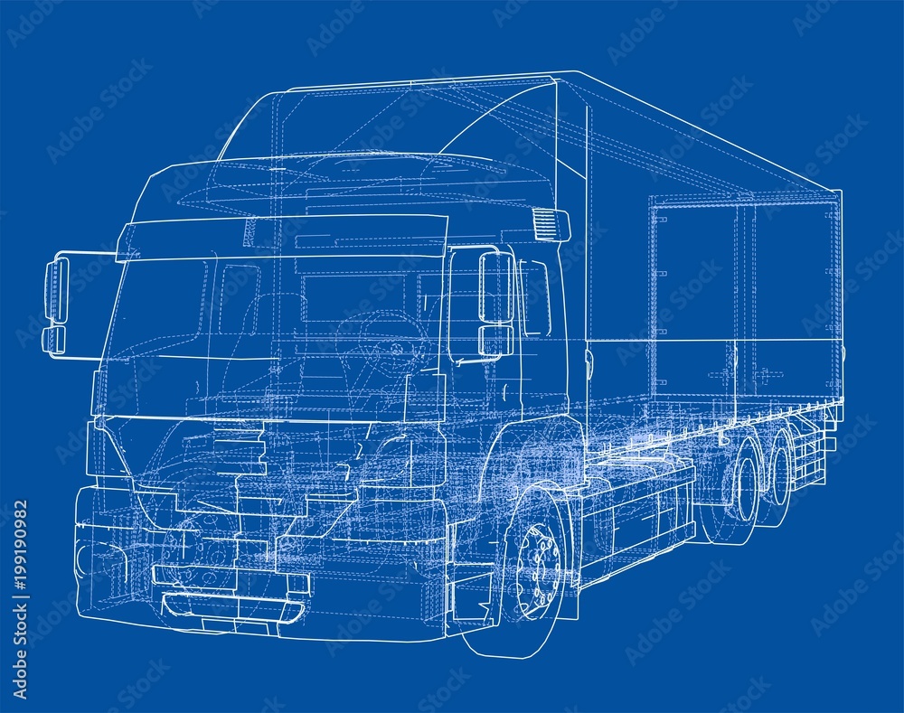 European truck outlined