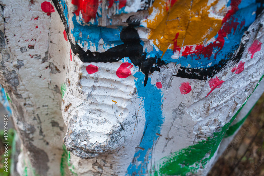 Fototapeta premium Texture of oil paint on a tree, background