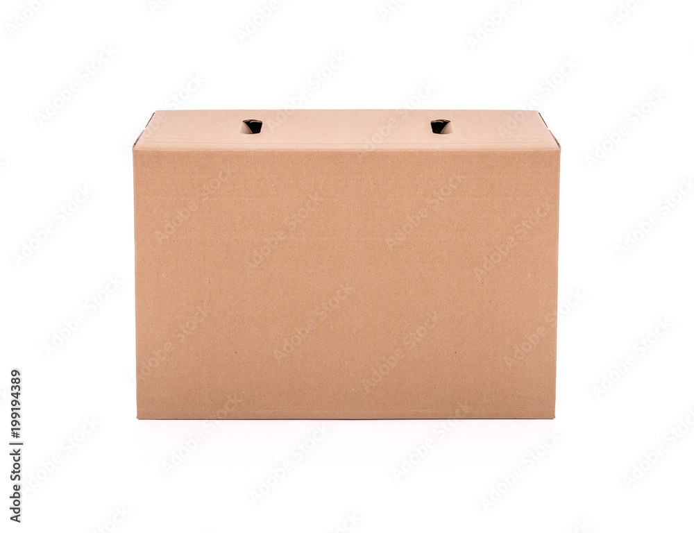 Cardboard mail box isolated on a white background. Cardboard mail box isolated on a white background.