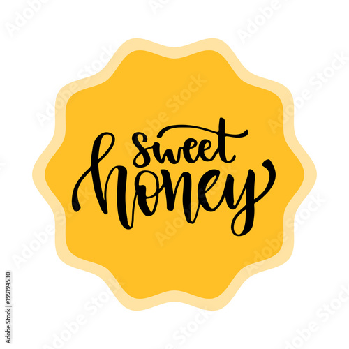 Vector Sweet Honey badge. Label design.