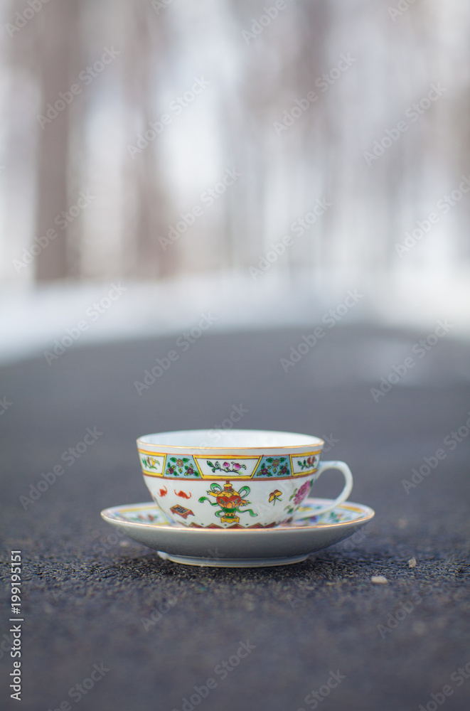 Russian Tea Cup Outdoors in Winter Russian Tea Cup Outdoors in Winter